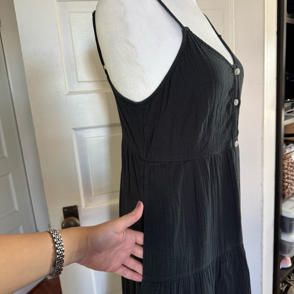 Universal Thread Black Button Down Maxi Dress Poc… - image 5